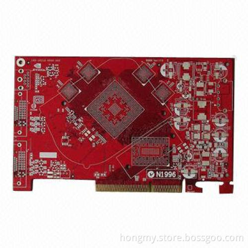 6-layer PCB with BGA and Gold Finger, Red Solder Mask